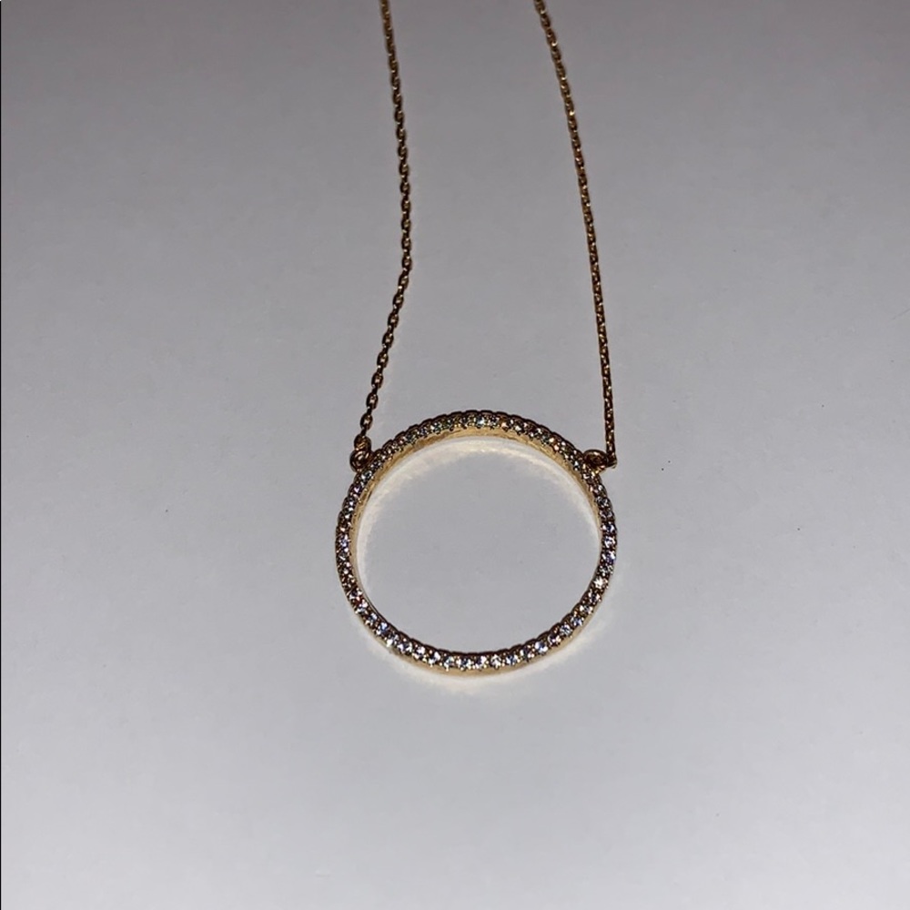 Anthropologie diamond monogram “O” necklace